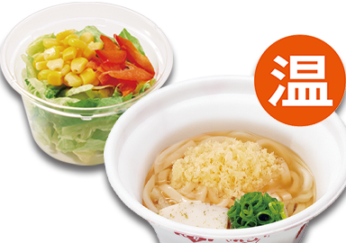 温小うどん＆サラダ(ゴマ)
