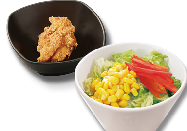 サラダ鶏からセット
(サラダゴマ・鶏から1個)