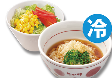 冷小うどん＆サラダ(ゴマ)