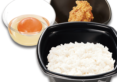 たまかけ鶏からセット
(卵・ごはん並盛・鶏から1個)  