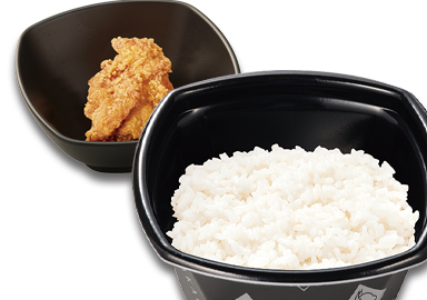 鶏からごはんセット
(ごはん並盛・鶏から1個)