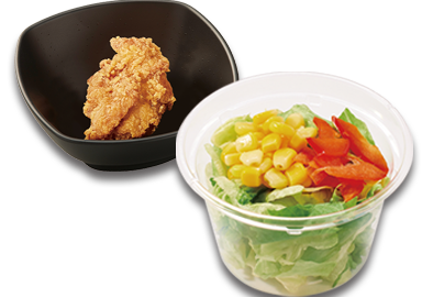 サラダ鶏からセット
(サラダゴマ・鶏から1個)