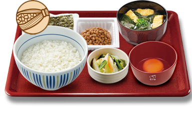 こだわり卵の納豆朝食