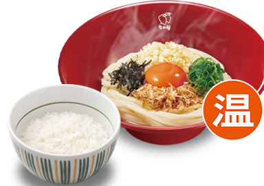 たまかけうどん
+ごはん(小盛)