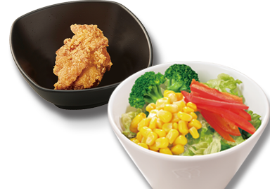 彩り野菜サラダ鶏からセット
(彩り野菜サラダ・鶏から1個)