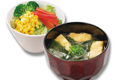 みそ汁＆彩り野菜サラダ