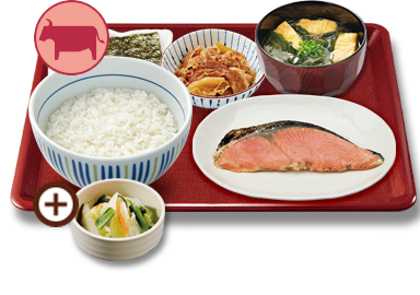 銀鮭牛小鉢朝食