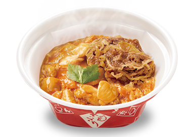 牛あいがけ親子丼