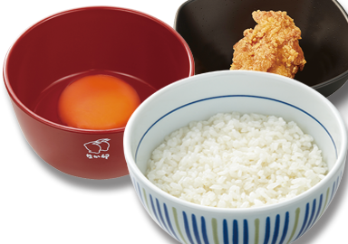 たまかけ鶏からセット
(卵・ごはん並盛・鶏から1個)  