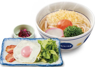 月見うどん ベーコンエッグ｜ なか卯の商品 ｜ 丼ぶりと京風うどんのなか卯