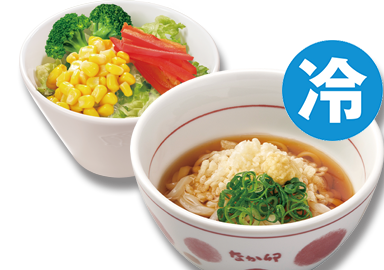 冷小うどん＆彩り野菜サラダ