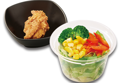 彩り野菜サラダ(ゴマ)鶏からセット