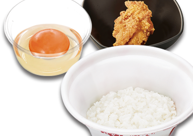 たまかけ鶏からセット
(卵・ごはん小盛・鶏から1個) 