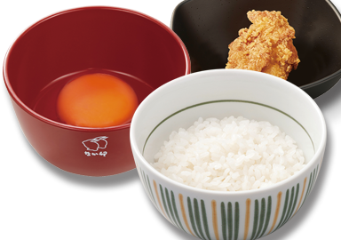 たまかけ鶏からセット
(卵・ごはん小盛・鶏から1個) 