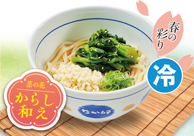 冷やし菜の花のおうどん｜ なか卯の商品 ｜ 丼ぶりと京風うどんのなか卯